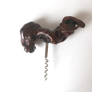 Vintage Grape Vine Wood Corkscrew, Wine Opener, Bar Tool, Screw Pull, Wine Key